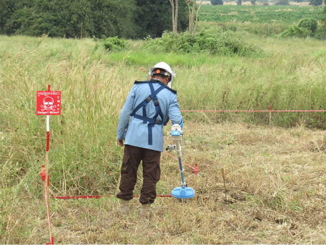 Fig.1 ALIS working at a mine field in Cambodia