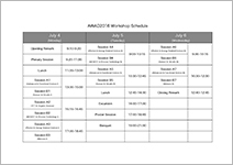 AWAD2016 Workshop Timetable